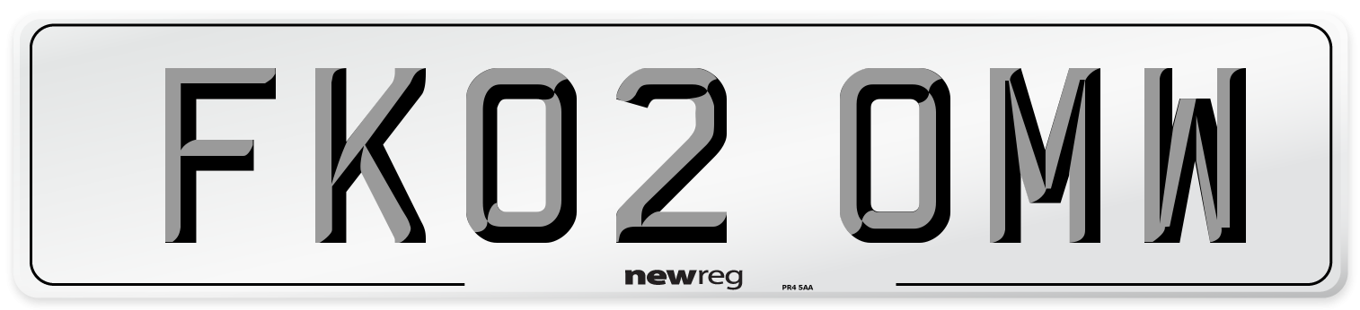 FK02 OMW Number Plate from New Reg